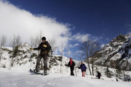 Balade en raquettes en famille à Orcières 1850
