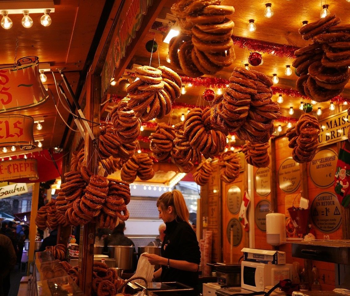 march&eacute; Alsace stand Bretzels