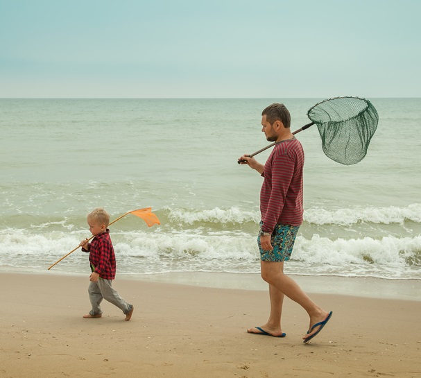 &eacute;puisette papa enfant p&ecirc;che